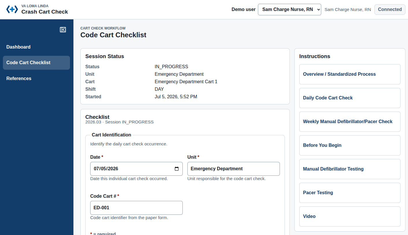 Code Cart Checklist